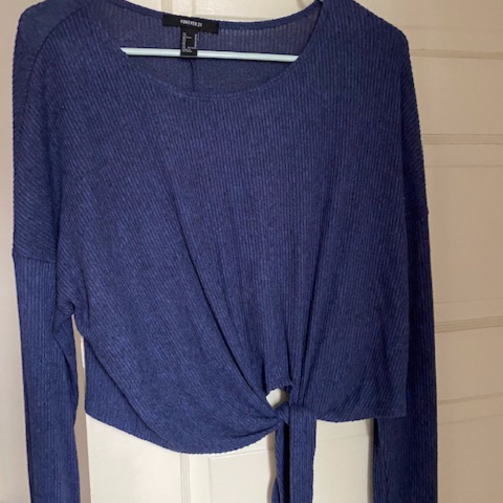 Dark Blue Crop Top Sweater- gentle wear
